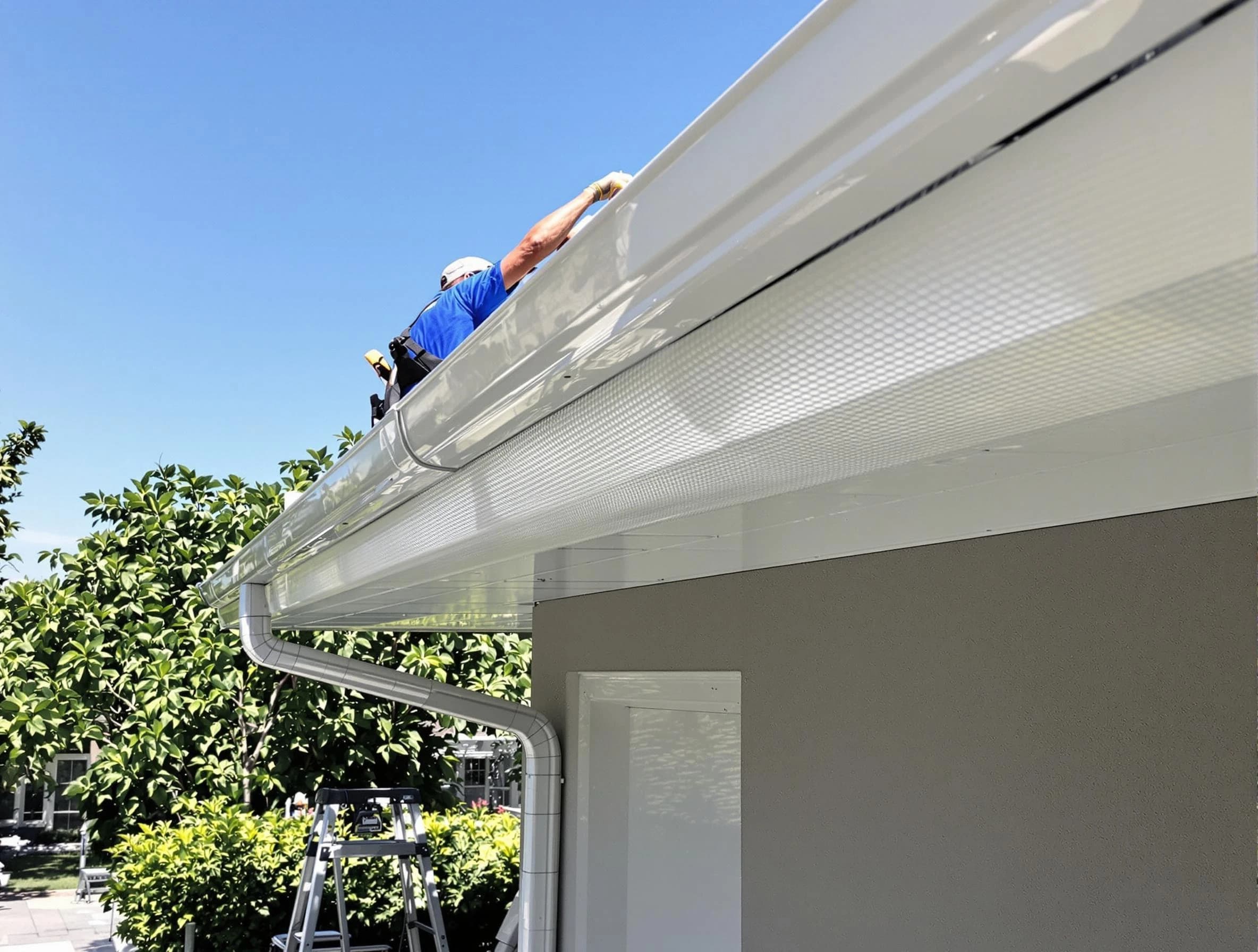 Debris-free gutter guard system by North Royalton Roofing Company in North Royalton, OH