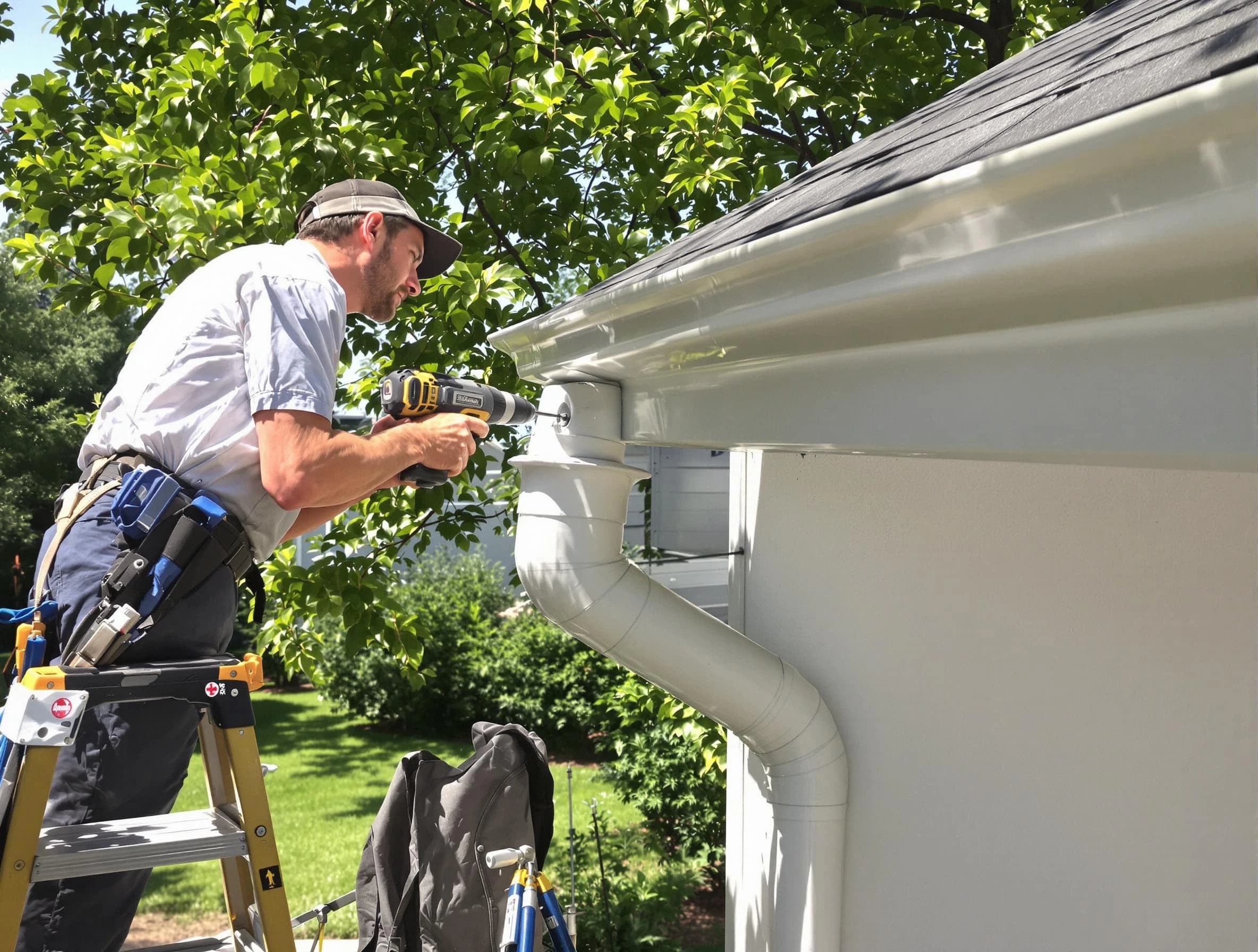 Properly installed rain gutters by North Royalton Roofing Company in North Royalton, OH