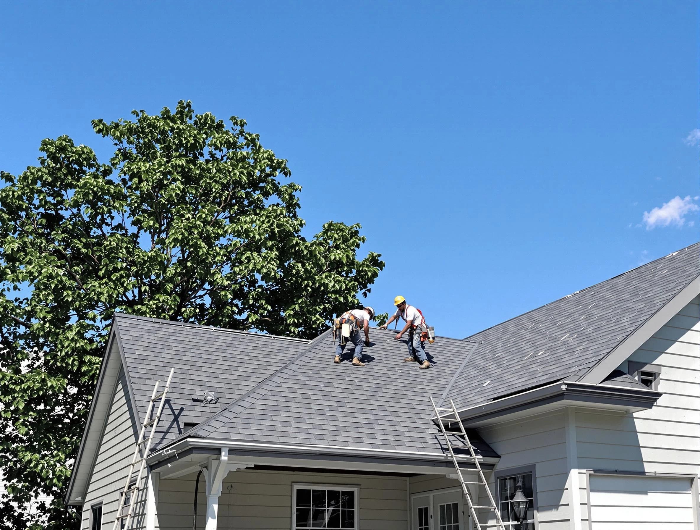 North Royalton Roofing Company crew finalizing a roof installation in North Royalton, OH