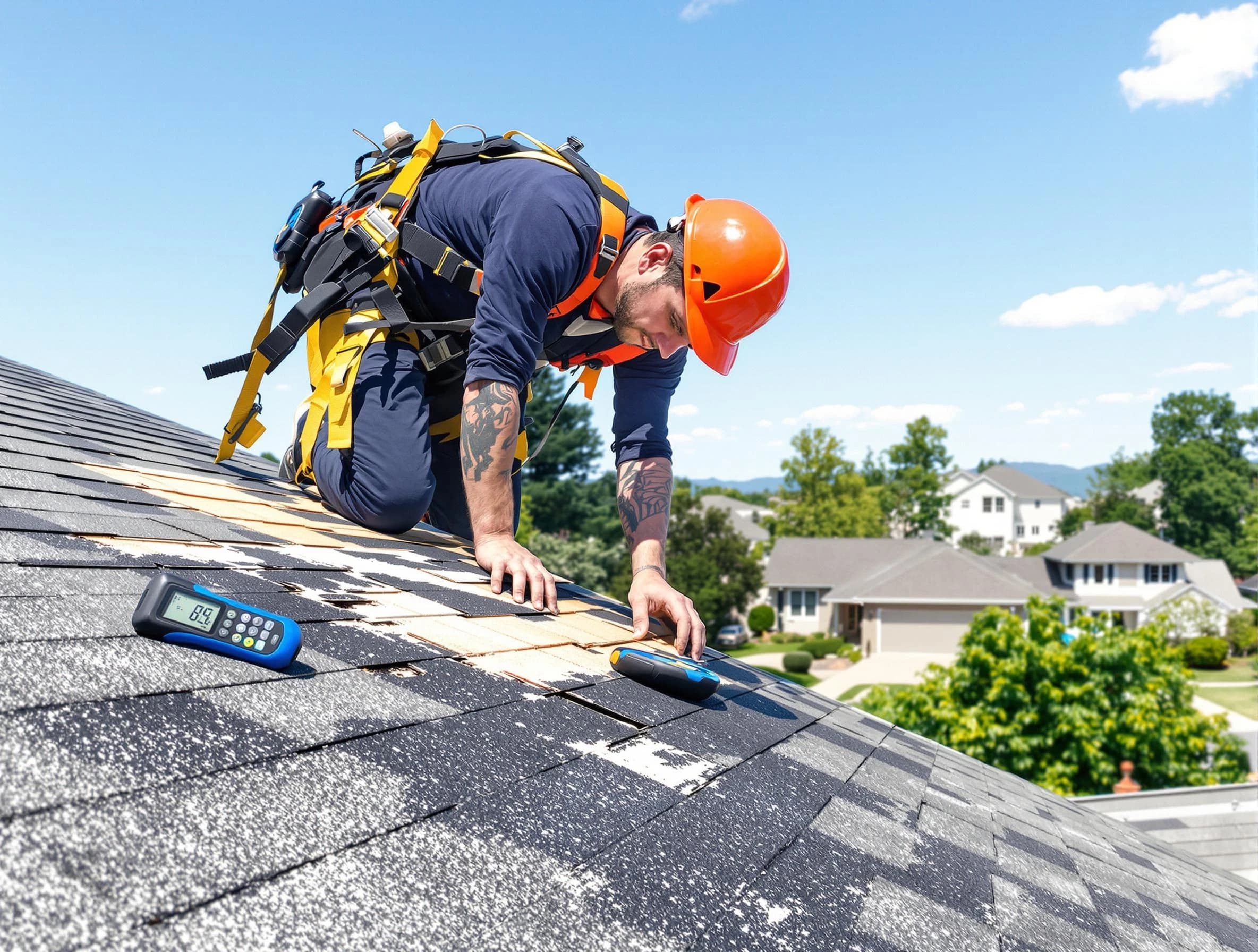 North Royalton Roofing Company professional performing roof repairs in North Royalton, OH